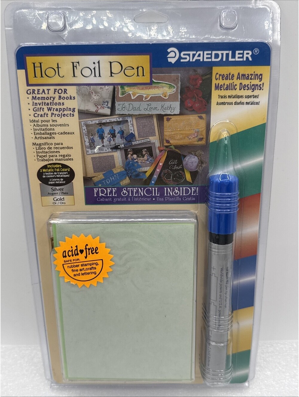 Staedtler Hot Foil Pen -NIP with Gold & Silver Foil Sheets 2001 Battery Operated